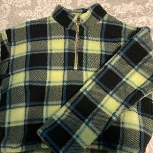 plaid quarter zip